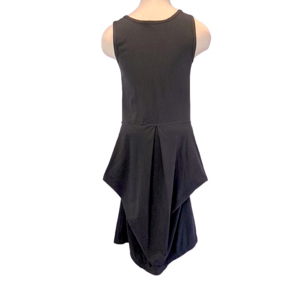 Marithe + Francois Girbaud black edgy parachute sleeveless dress pockets size 6 - Picture 2 of 12